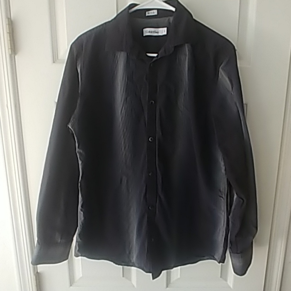 Calvin Klein black and grey button down